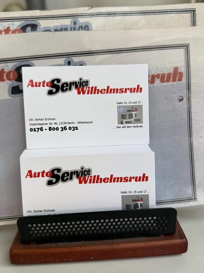 Visitenkarten von AutoService Wilhelmsruh im Kartenhalter
